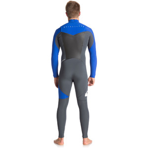2018 Quiksilver Syncro Series 3/2mm GBS Chest Zip Wetsuit GUNMETAL / ROYAL BLUE EQYW103038